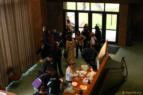 In the foyer of the Maya Meetings.