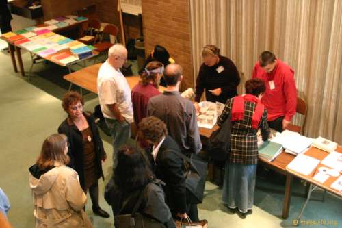 In the foyer of the Maya Meetings.