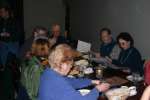 We eat a lot. Bill Renner, Lloyd Anderson, Kathryn Josserand, with Bea Koch in the foreground enjoying Indian food.