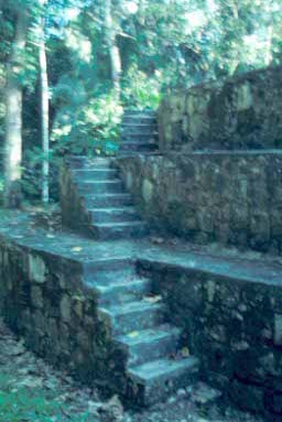 Stairs up the back side.