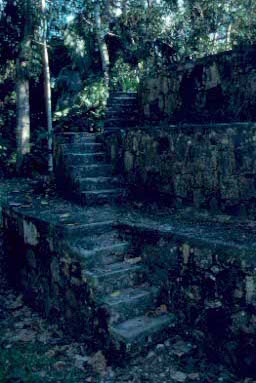 Stairs up the back side.