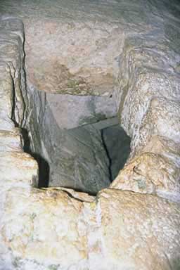 The hole leading to the staircase up to the viewing room of the Caracol