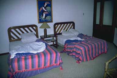 Beds at hotel near Flores