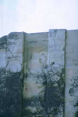 Image on the side of the ball court