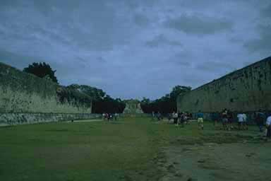 A view down the ball court