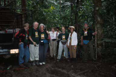 Greg Reddick, Al Meador, Kathryn Josserand, Sunny Schencker, Bea Koch, Bette Zipin, and Nick Hopkins after surviving Dos Pilas.