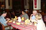 Shoji, Francisco Lopez, John Mack, and Virginia Miller at breakfast