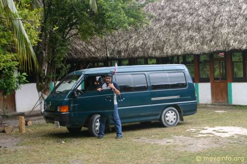The minivan that we took from the St. Elena airport to Uaxactun.