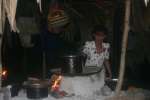 Esmerelda cooking breakfast at Camp Yucatan.