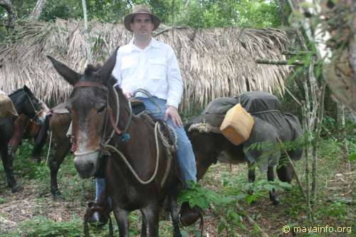 Greg Reddick on a mule.