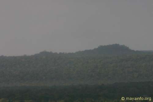 El Mirador from Temple 1 at Nakbe.