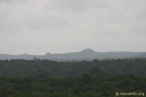 Telephoto shot of Nakbe from top of El Tigre at El Mirador.