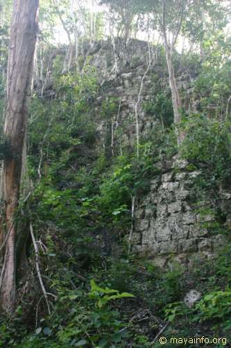 Wall on side of La Danta pyramid at El Mirador.